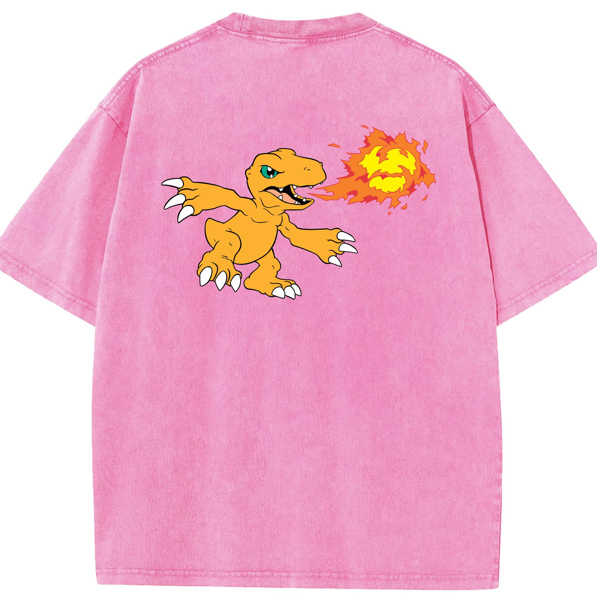 （画像用） Digimon デジタルモンスター/デジモン 綿100% ヴィンテージ風 半袖Tシャツ（背面プリント）
